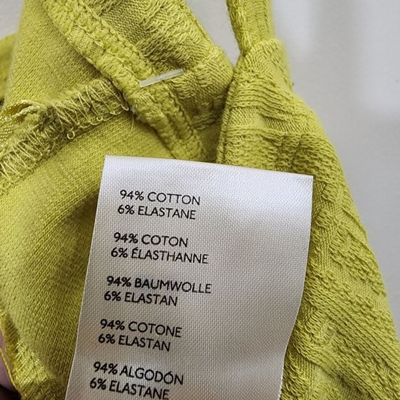 Anthropologie Maeve NWOT greeenish yellow woven button detail tank top size med - Picture 5 of 7